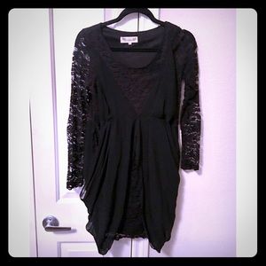 AngelEye Black Long Sleeve Lace Dress